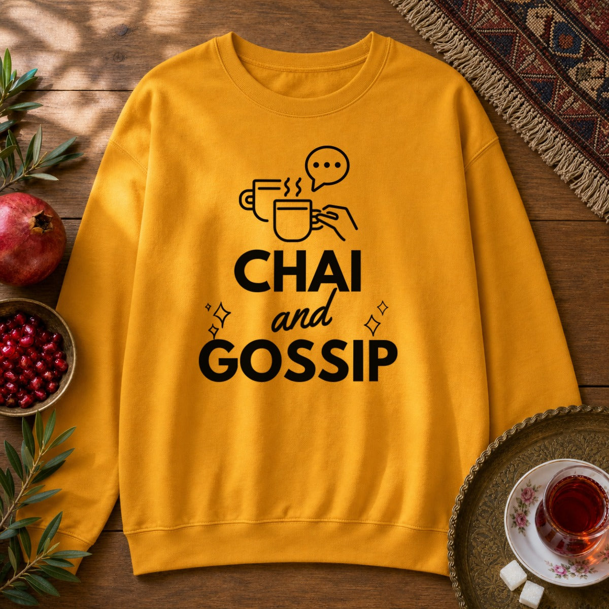 Chai and Gossip Sweatshirt - Gold