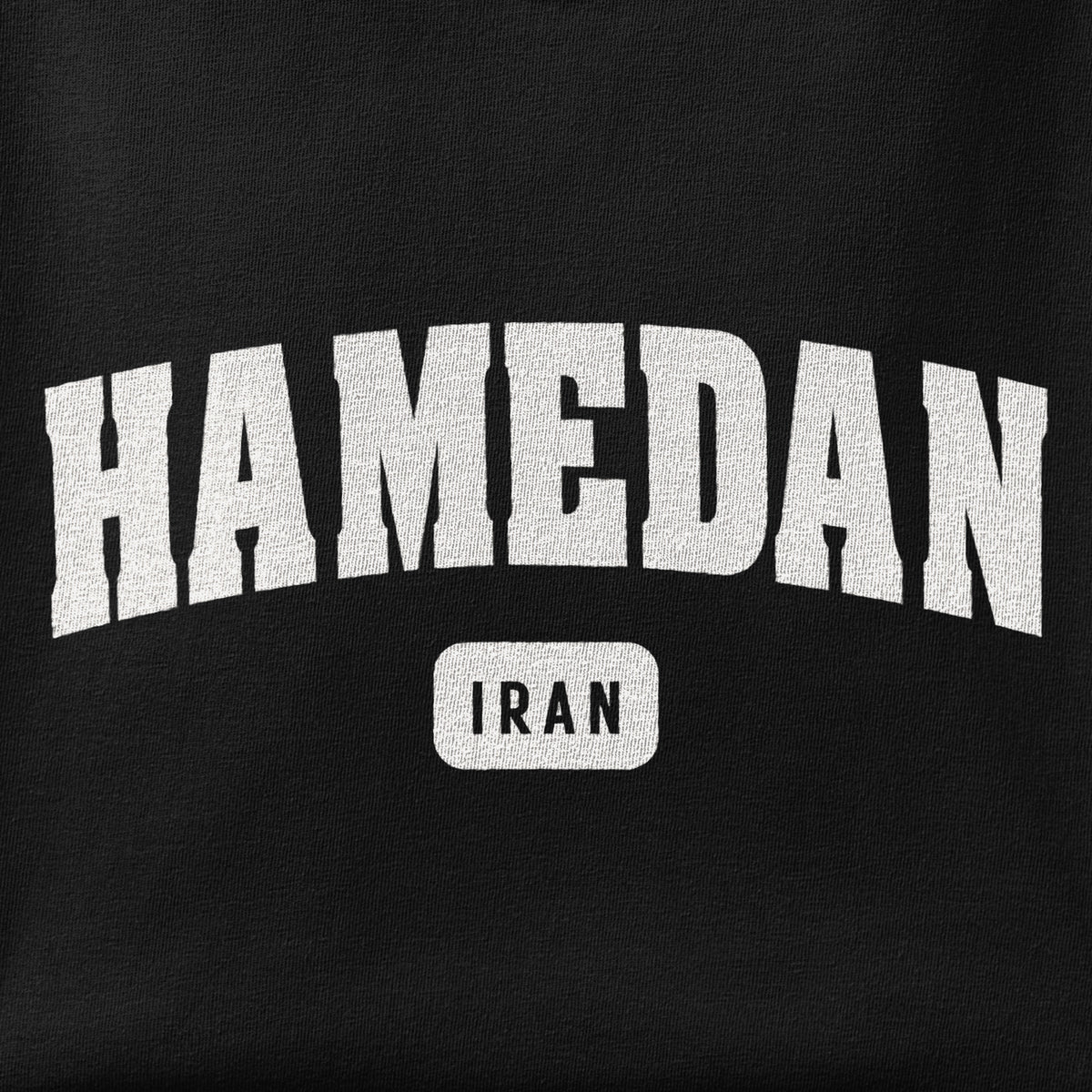Close-up of the Hamedan print showing ink detail on the fabric
