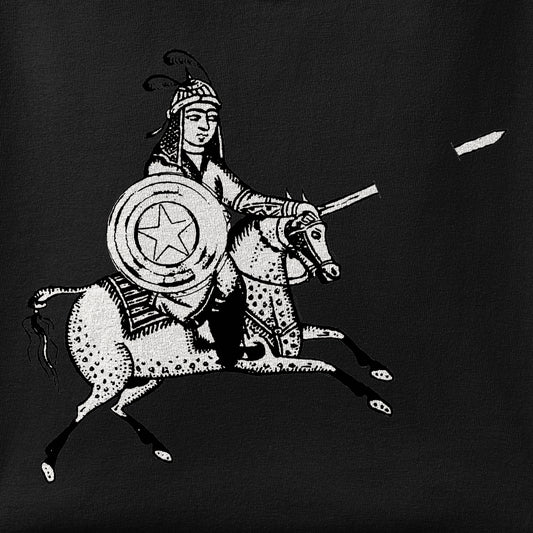 Close-up of the Heartbreak Hero print showing ink detail on the fabric
