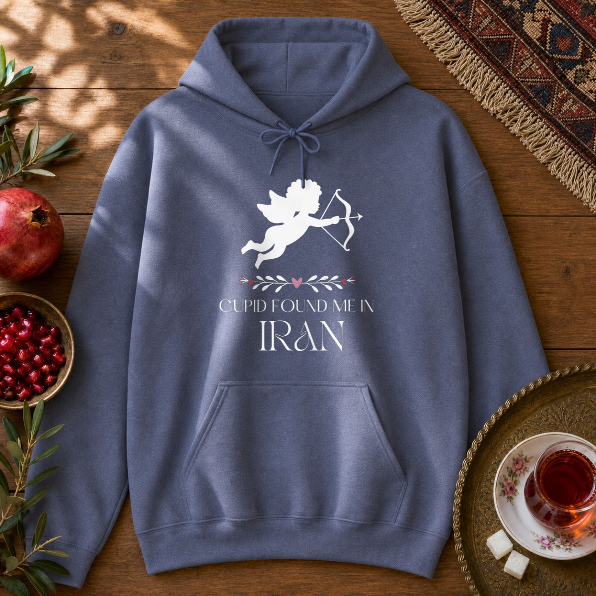 Cupid Found me in Iran Hoodie - Heather Navy