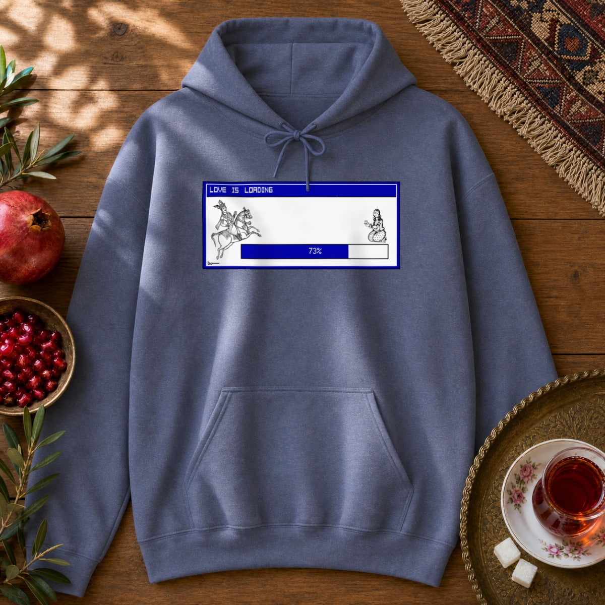 Love is Loading Hoodie - Heather Navy