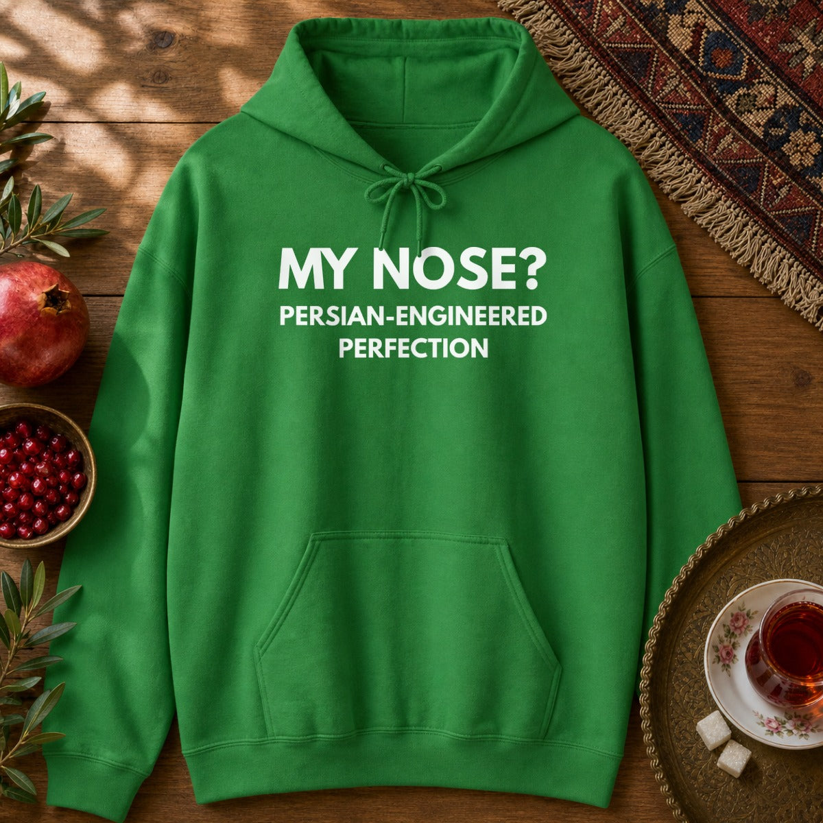 Persian Nose Hoodie - Irish Green