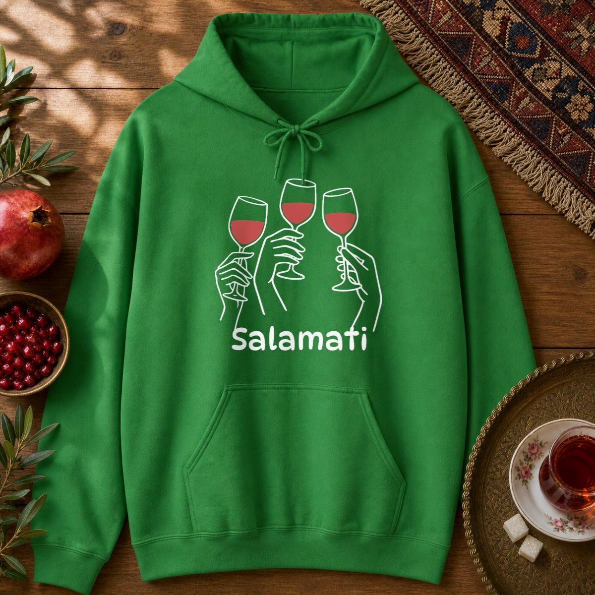 Salamati Wine Hoodie - Irish Green
