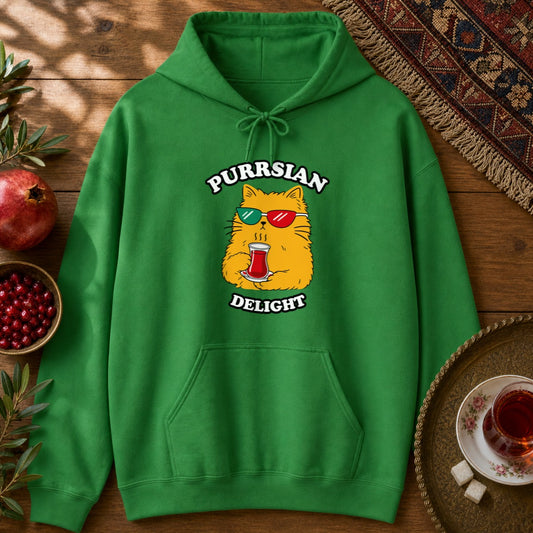 Purrsian Delight Hoodie - Irish Green