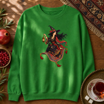 Witch and the Magic Carpet Sweatshirt - Irish Green