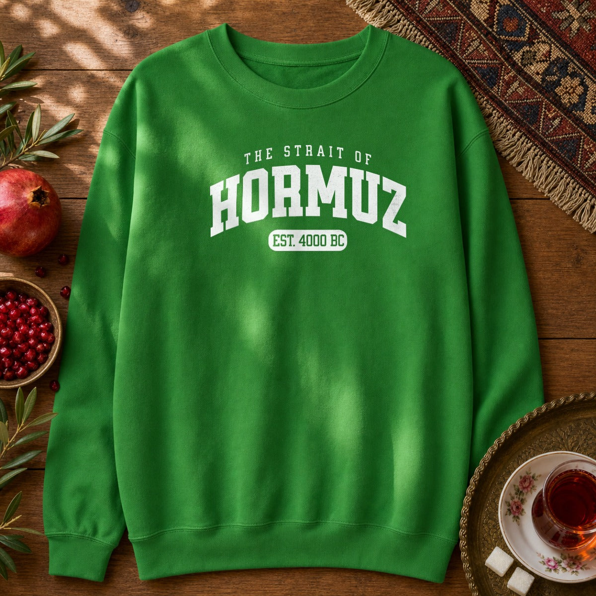 Strait of Hormuz Est. 4000 BC Sweatshirt - Irish Green