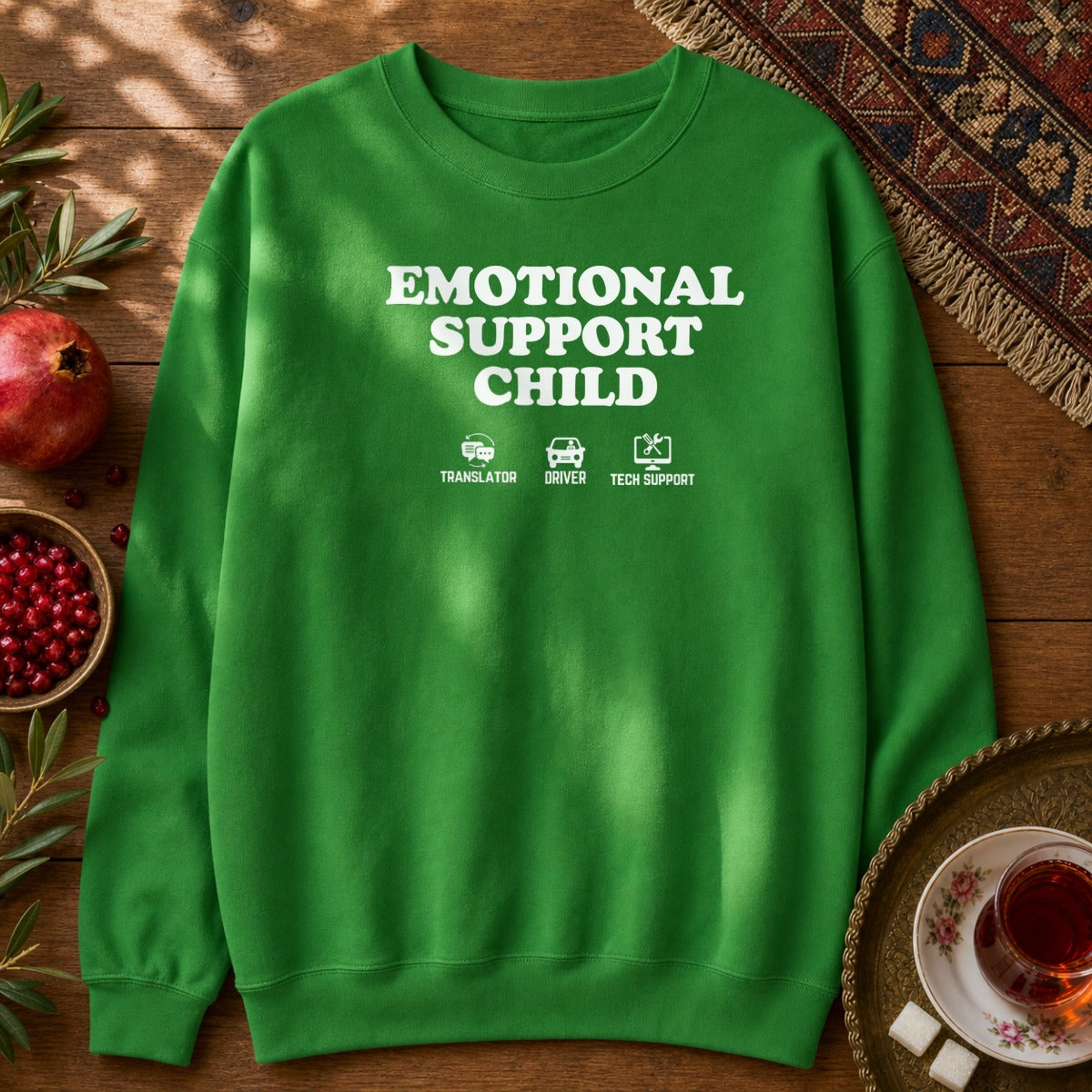 Emotional Support Child 2 Sweatshirt - Irish Green