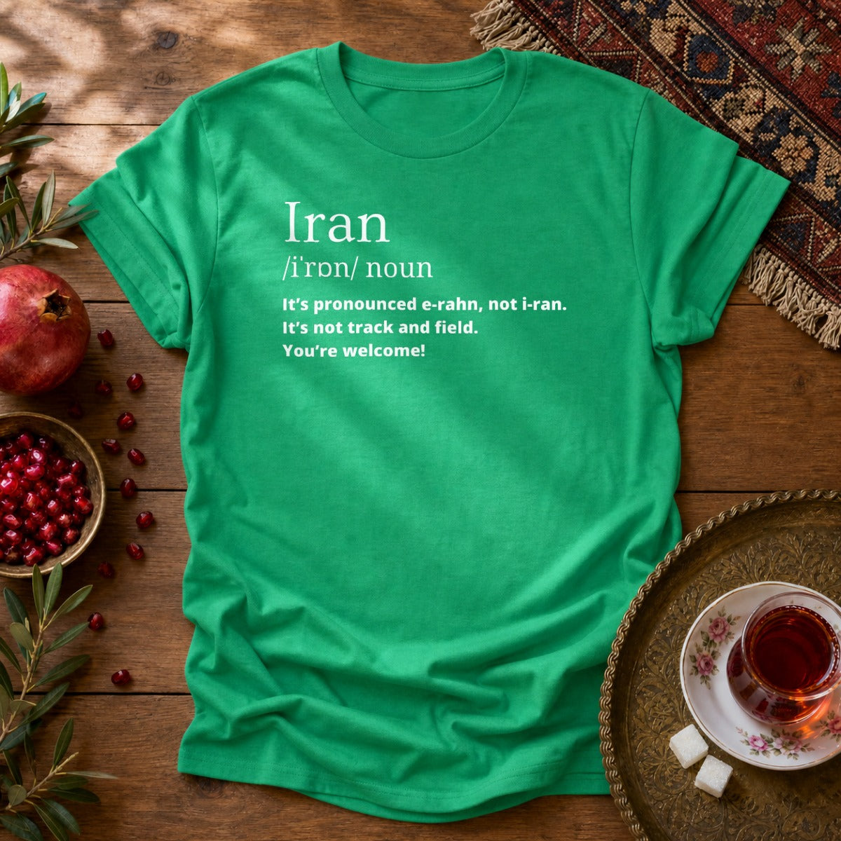 Iran Pronunciation Unisex T-Shirt - Irish Green