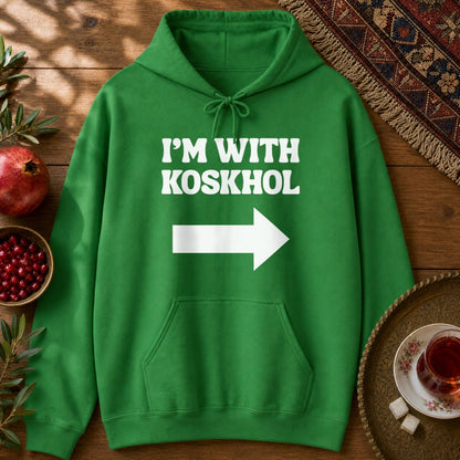 I'm with Koskhol - Left Hoodie - Irish Green