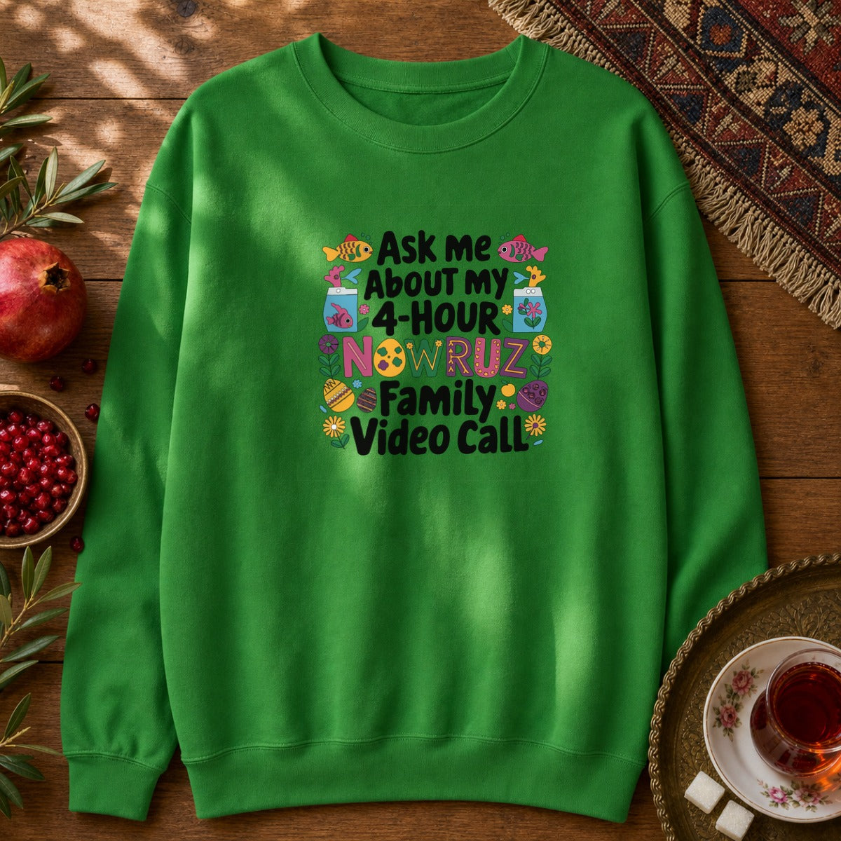 Nowruz Video Call Sweatshirt - Irish Green