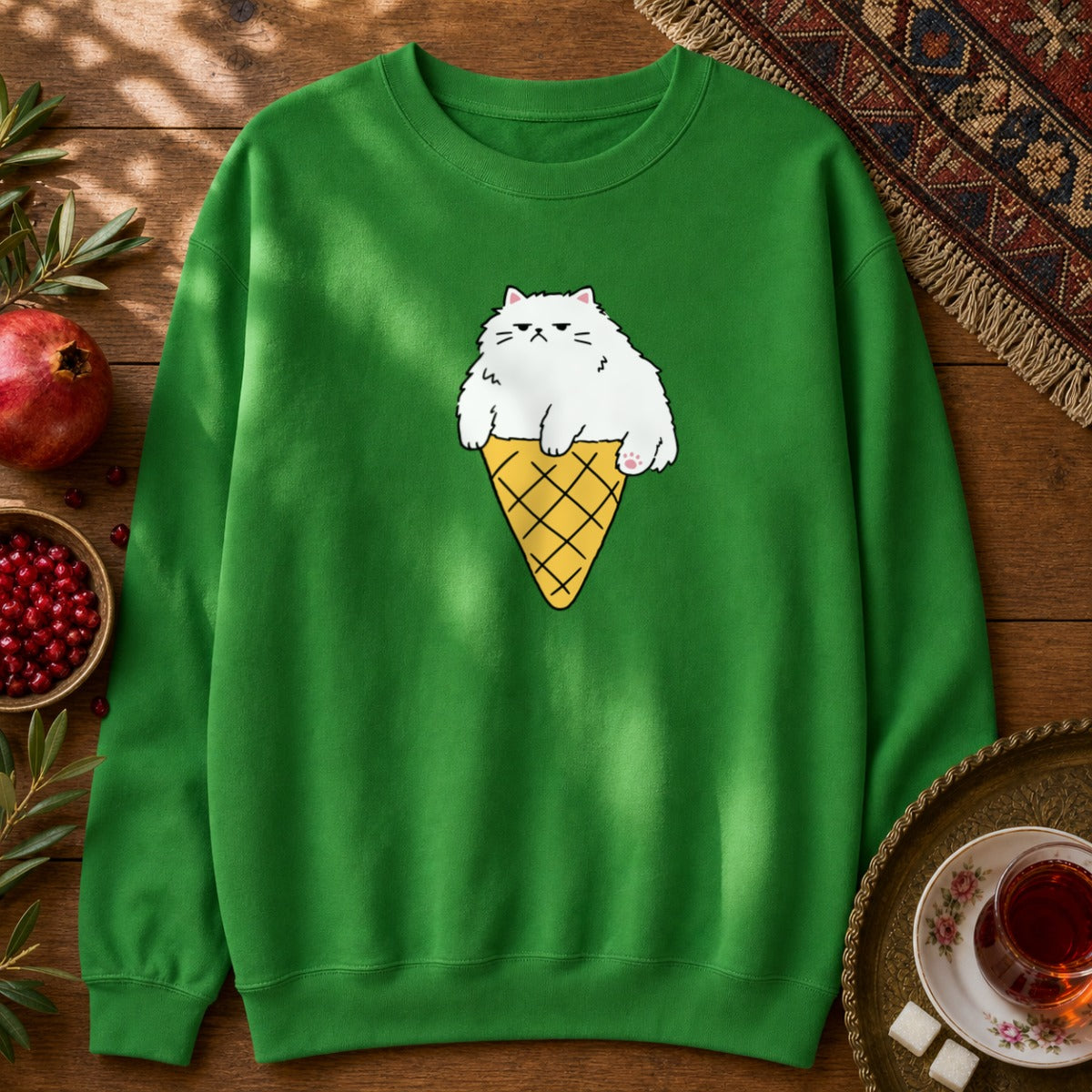 Persian Ice Cream Cone Sweatshirt - Irish Green