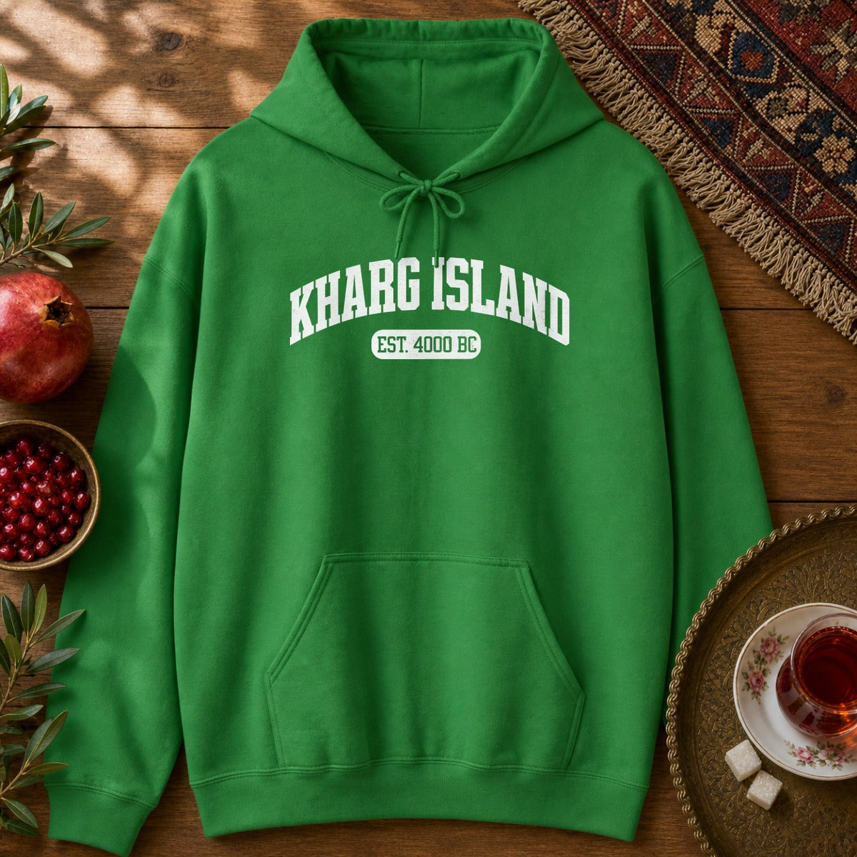 Kharg Island Est. 4000 BC Hoodie - Irish Green
