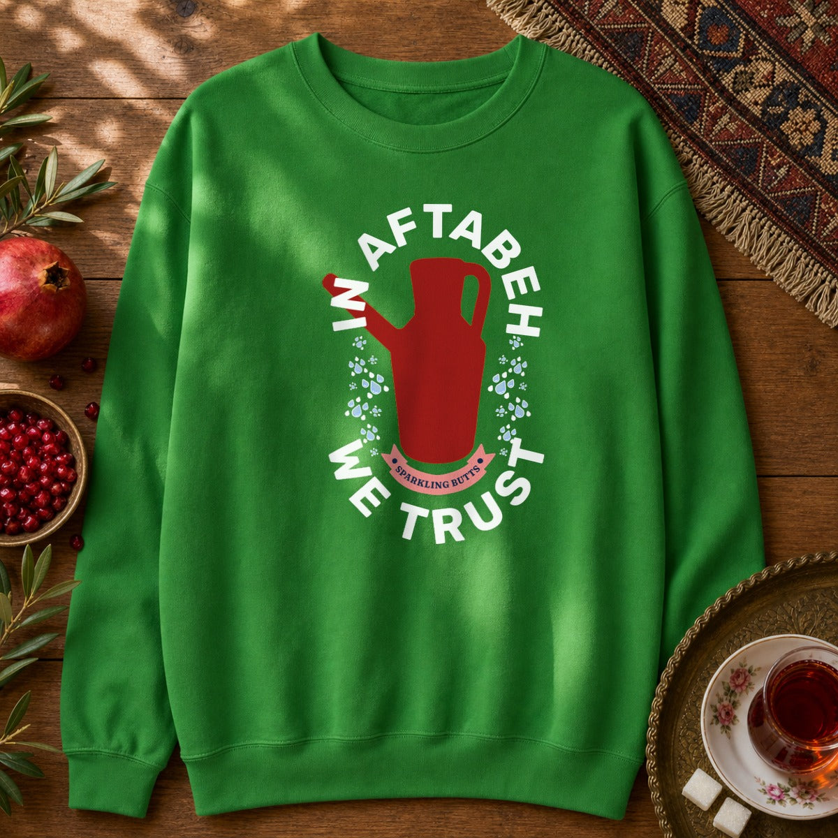 In Aftabeh We Trust Sweatshirt - Irish Green