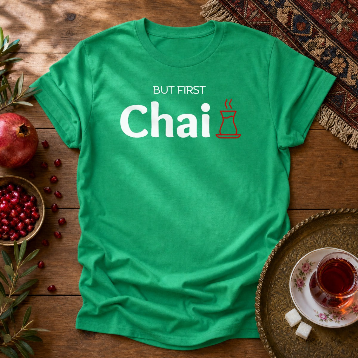 But First Chai Unisex T-Shirt - Irish Green