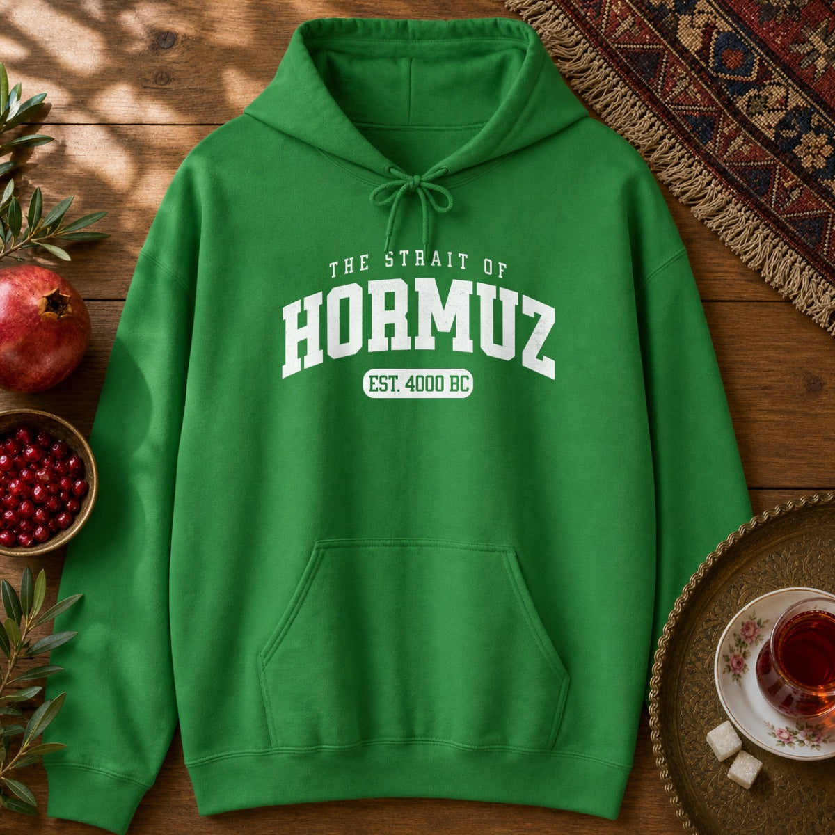 Strait of Hormuz Est. 4000 BC Hoodie - Irish Green