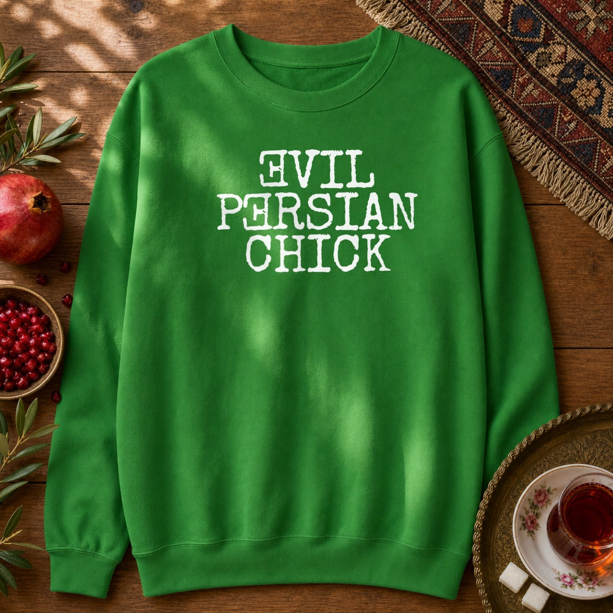 Evil Persian Chick Sweatshirt - Irish Green