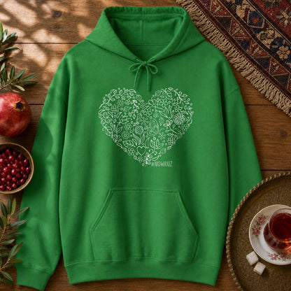 Nowruz Heart Hoodie - Irish Green