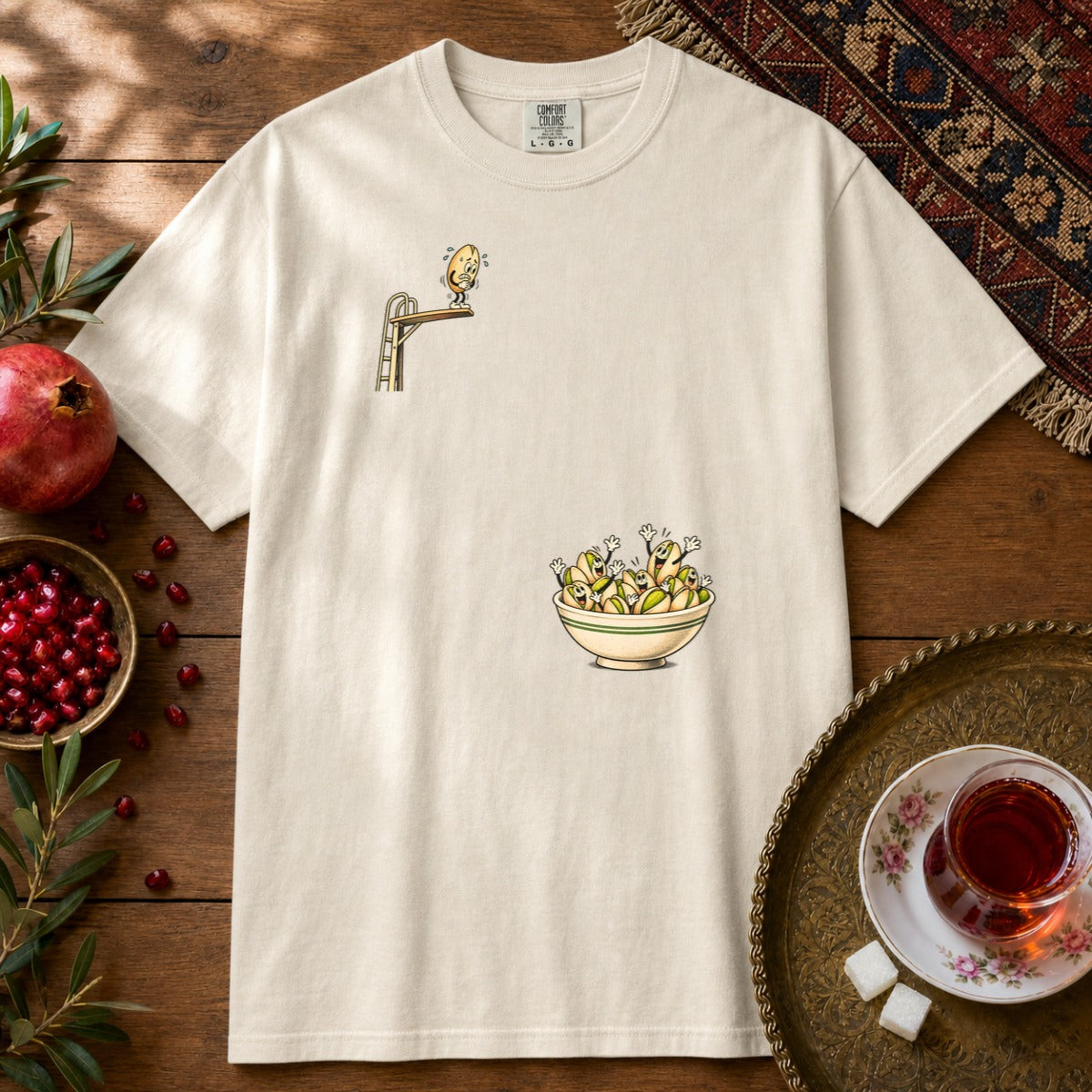 Diving Pistachio Premium Tee - Ivory