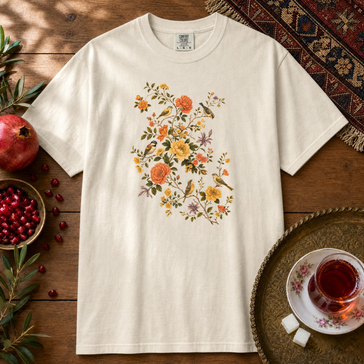 Gol va Morgh Premium Tee - Ivory