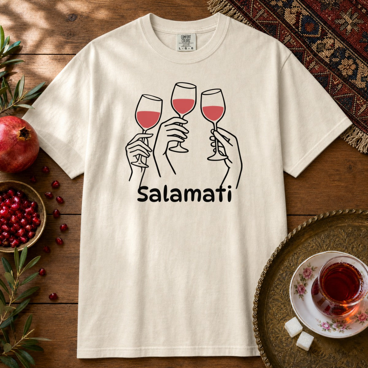 Salamati Wine Premium Tee - Ivory