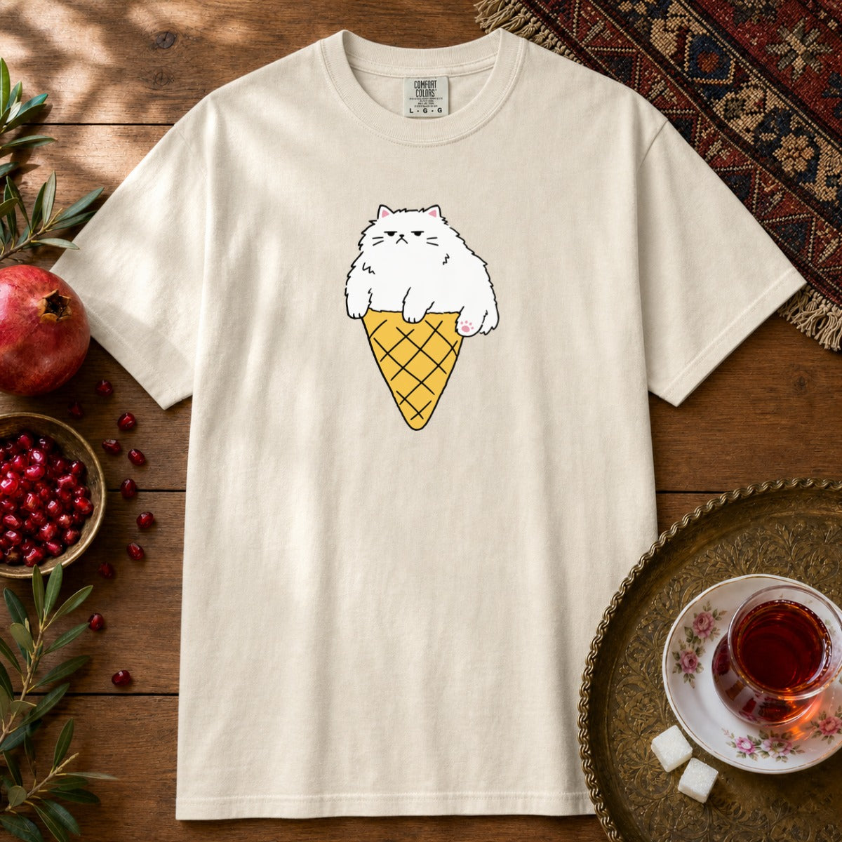 Persian Ice Cream Cone Premium Tee - Ivory