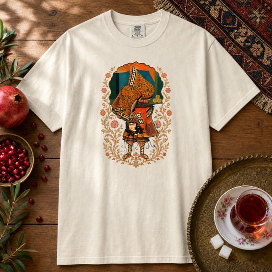 Balancing, Qajar Style Premium Tee - Ivory