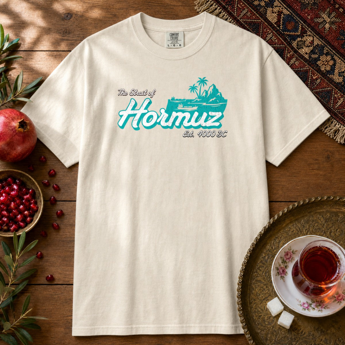 Strait of Hormuz Scene Premium Tee - Ivory