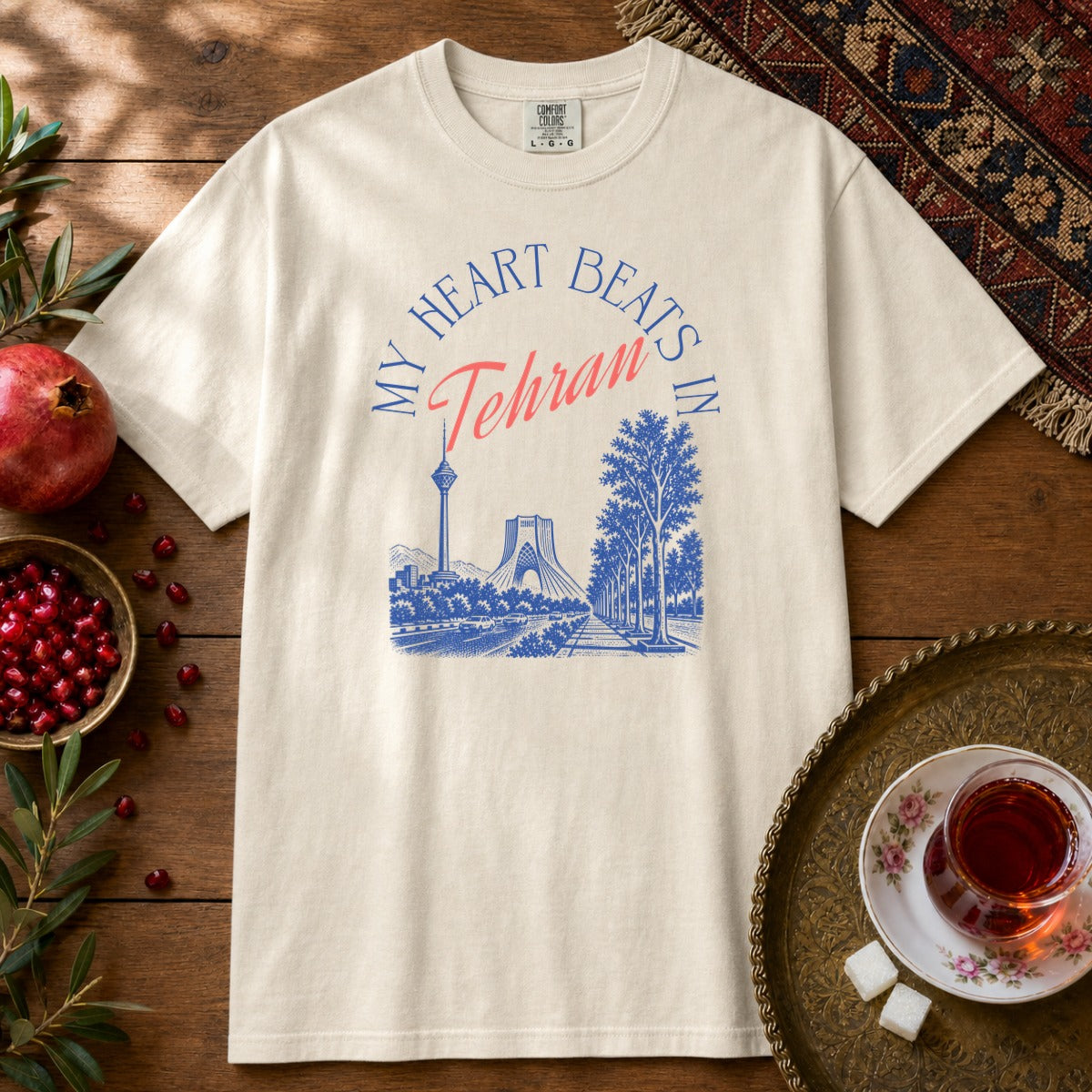 My Heart Beats in Tehran Premium Tee - Ivory