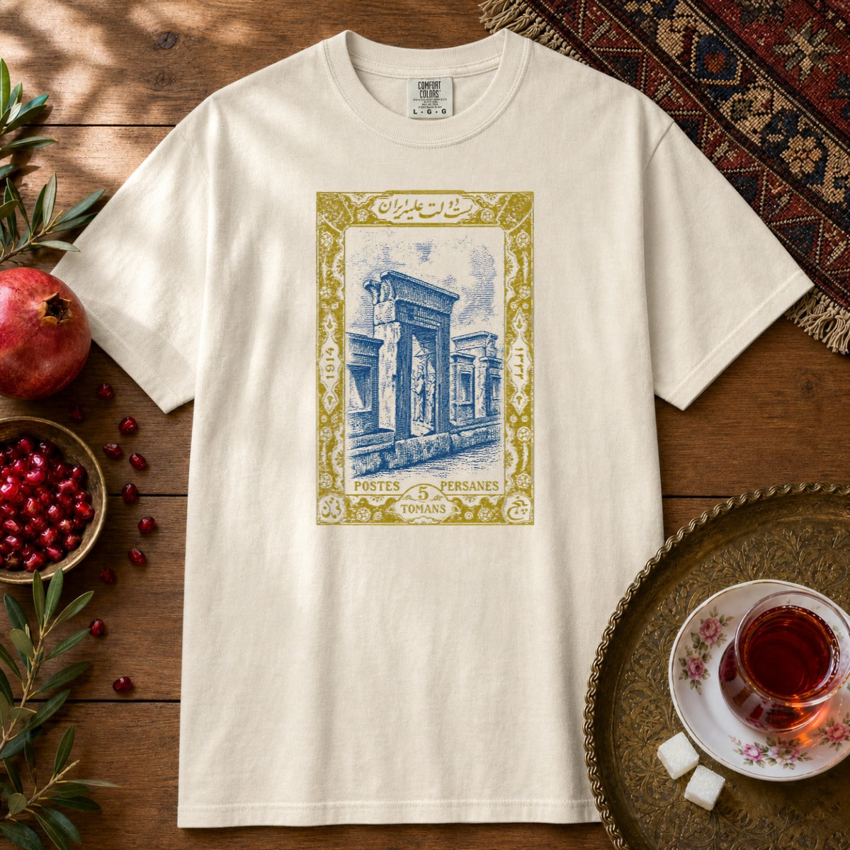 Persepolis Stamp Premium Tee - Ivory