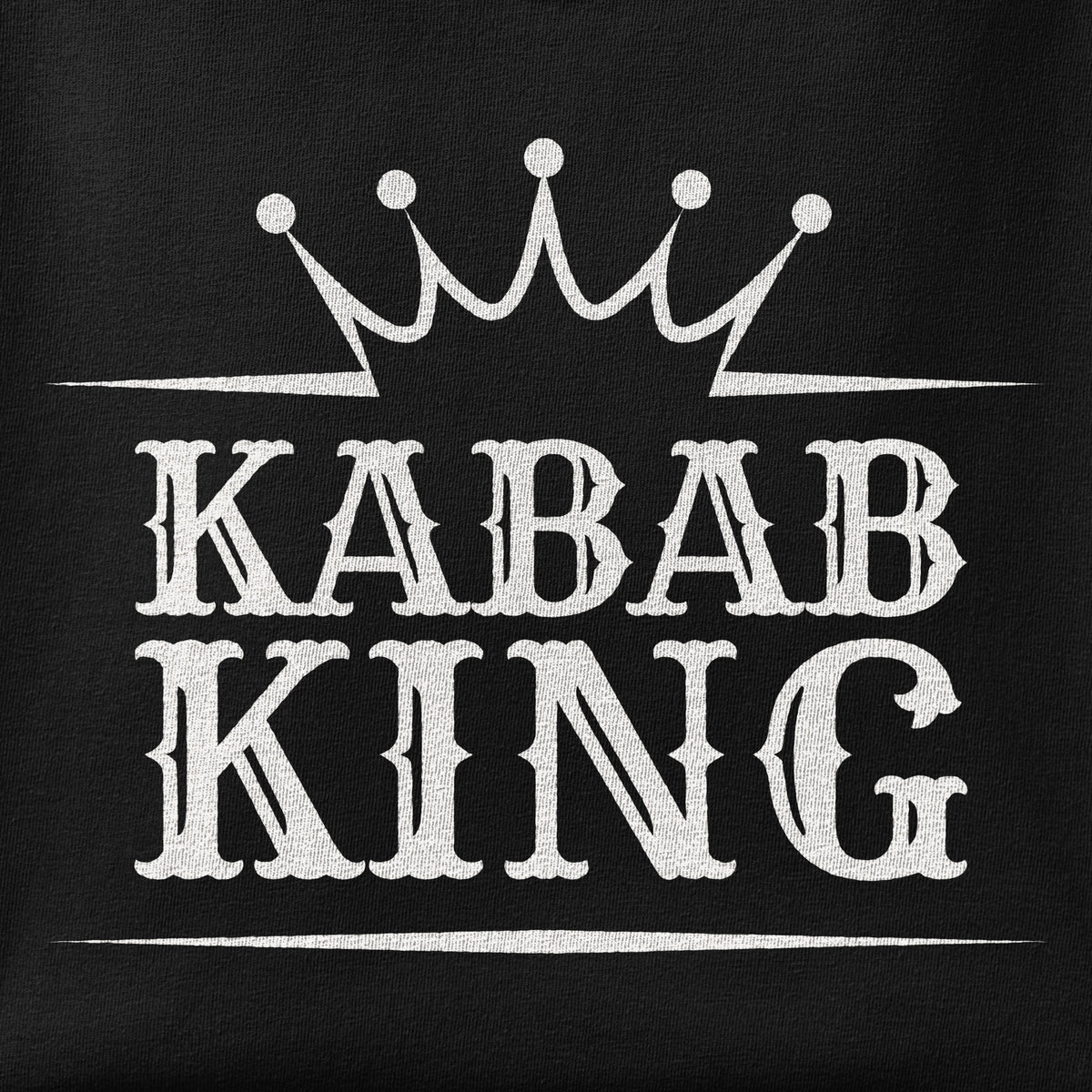 Close-up of the Kabab King print showing ink detail on the fabric