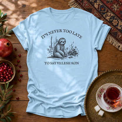 Velesh Kon Sloth Unisex T-Shirt - Light Blue