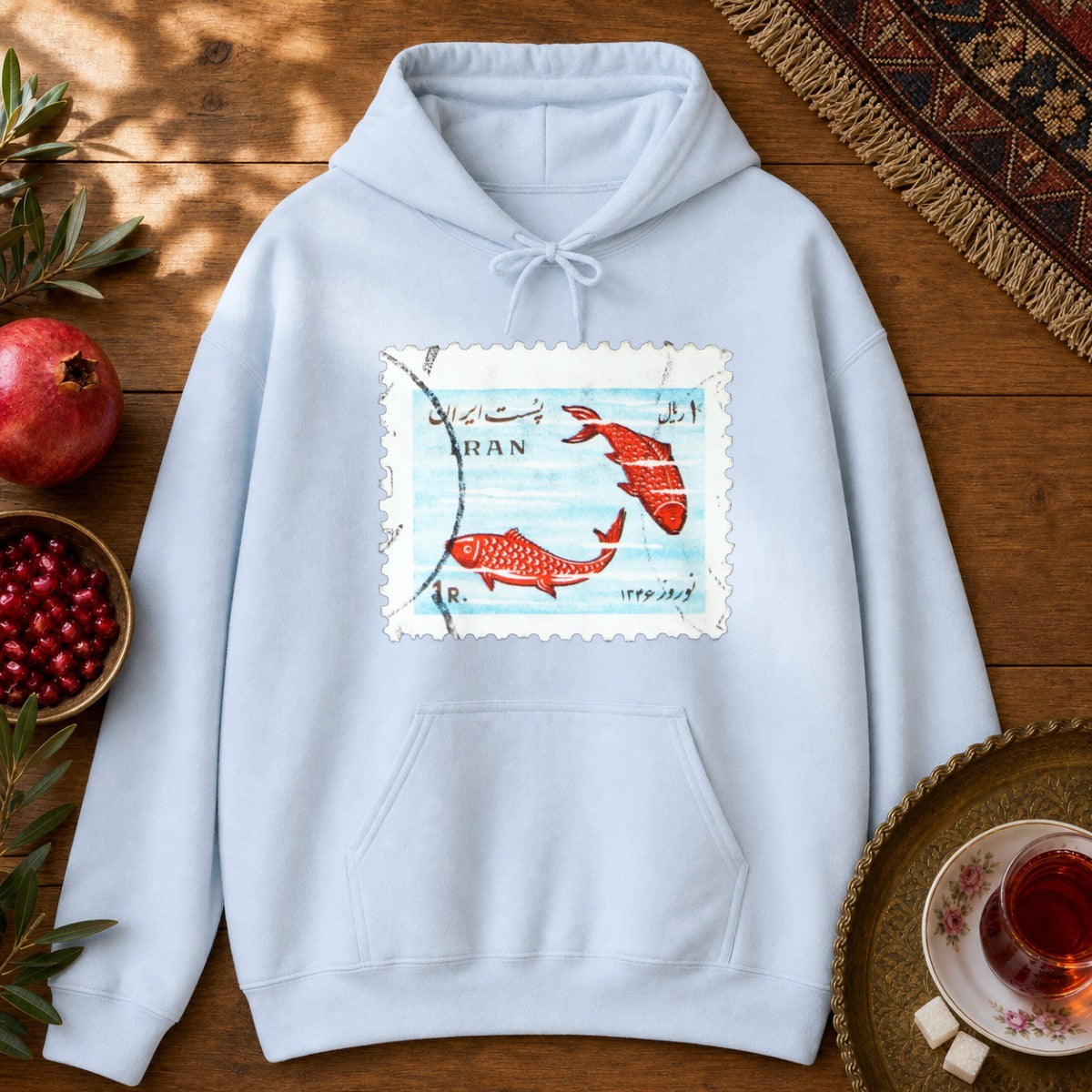 Nowruz Mahi Hoodie - Light Blue