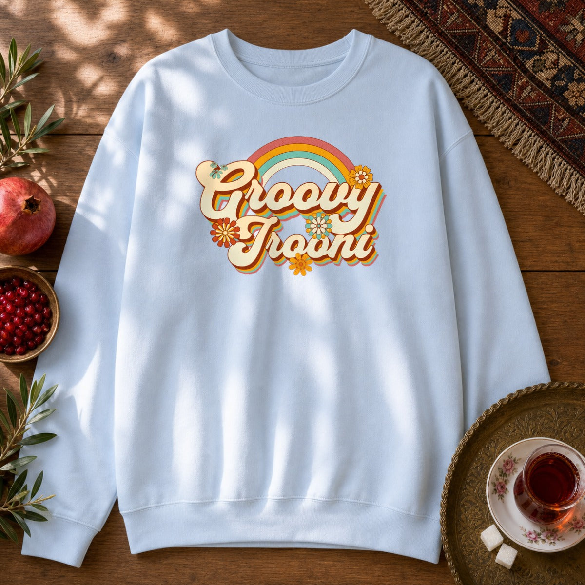 Groovy Irooni Sweatshirt - Light Blue