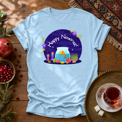 Haft-Seen Nowruz Unisex T-Shirt - Light Blue