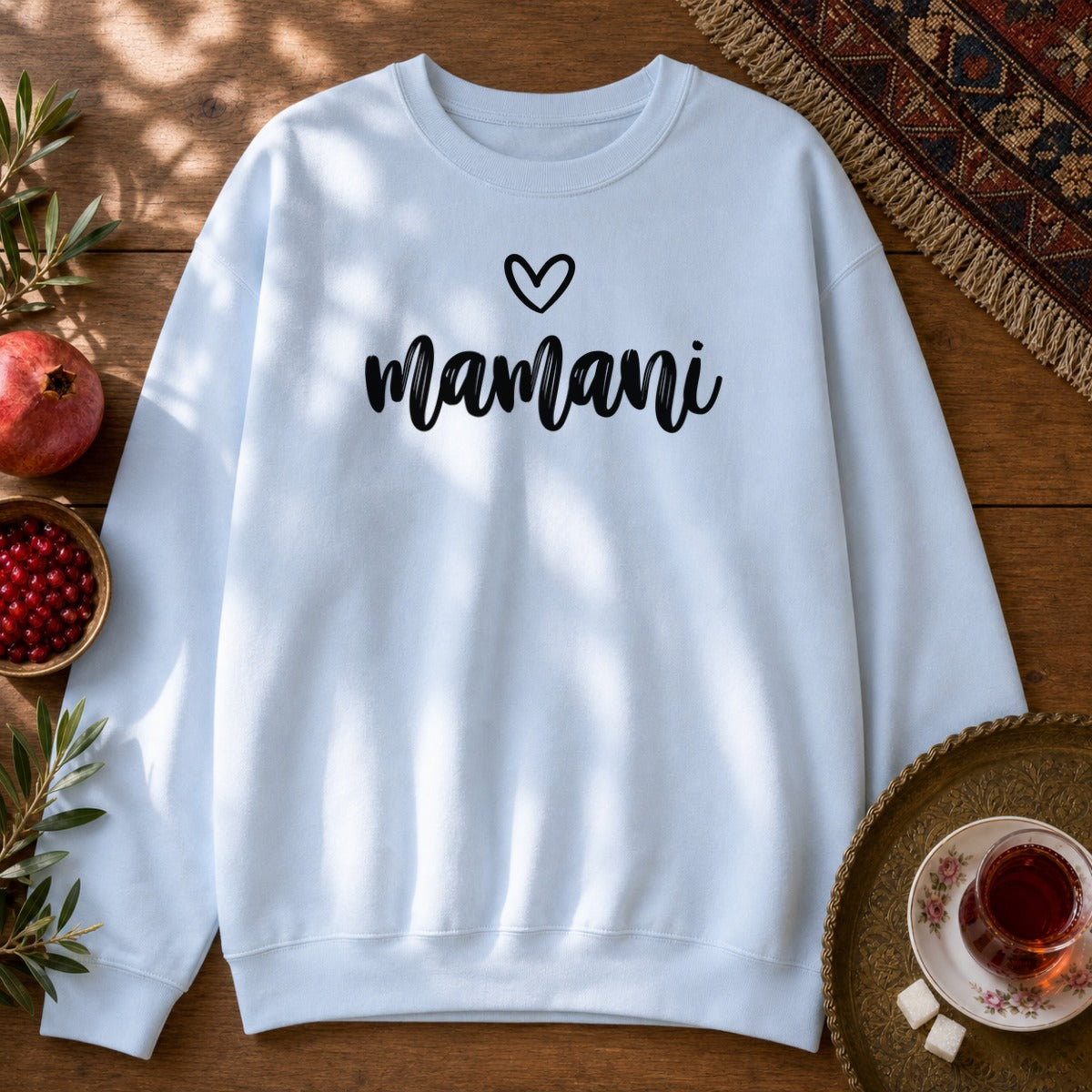 Mamani Heart Sweatshirt - Light Blue