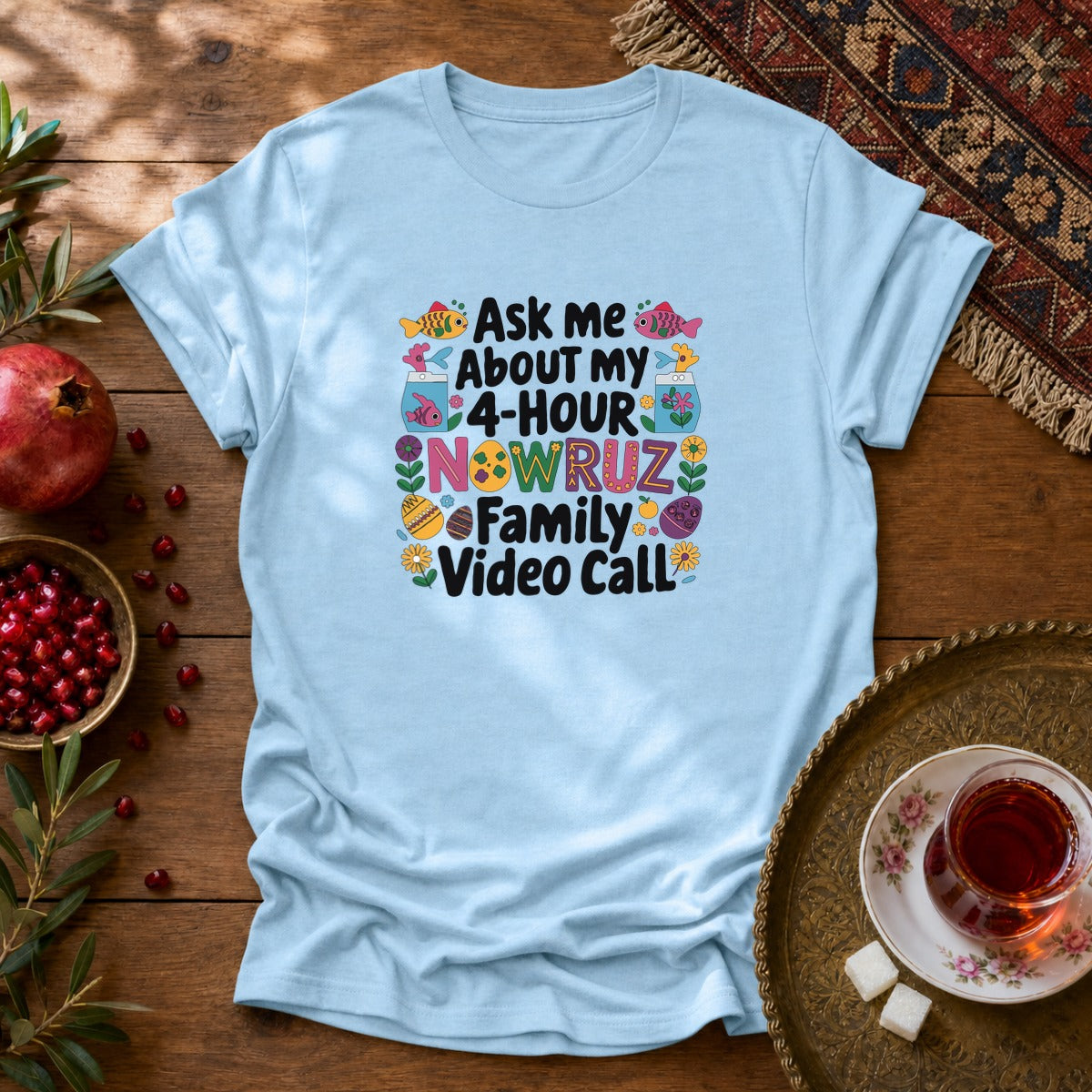 Nowruz Video Call Unisex T-Shirt - Light Blue