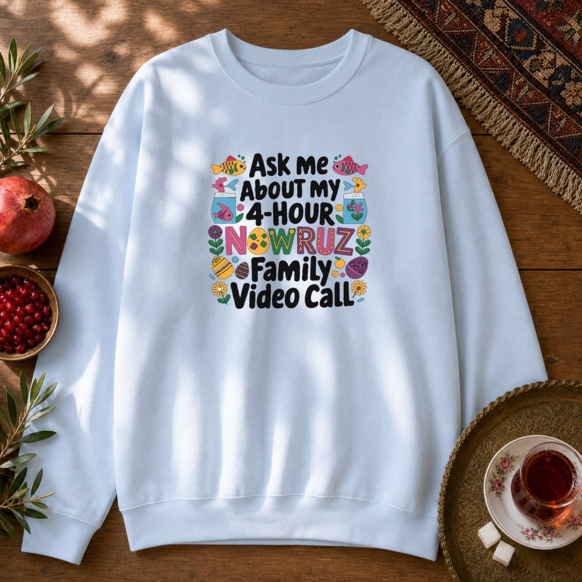 Nowruz Video Call Sweatshirt - Light Blue