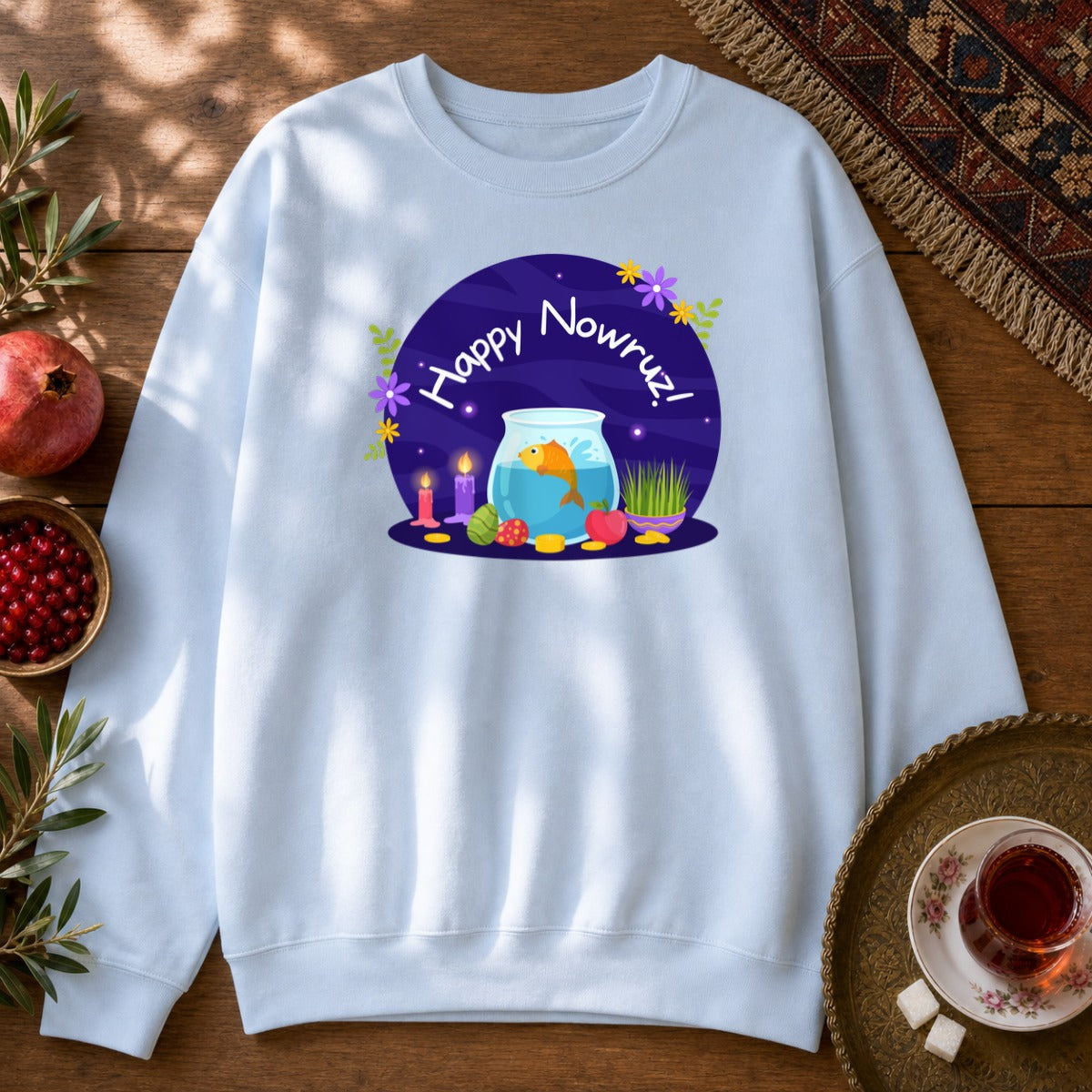 Haft-Seen Nowruz Sweatshirt - Light Blue