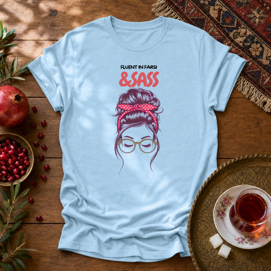 Fluent in Farsi & Sass Unisex T-Shirt - Light Blue