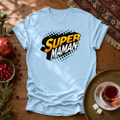 Super Maman Unisex T-Shirt - Light Blue