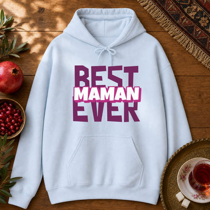 Best Maman Ever Hoodie - Light Blue