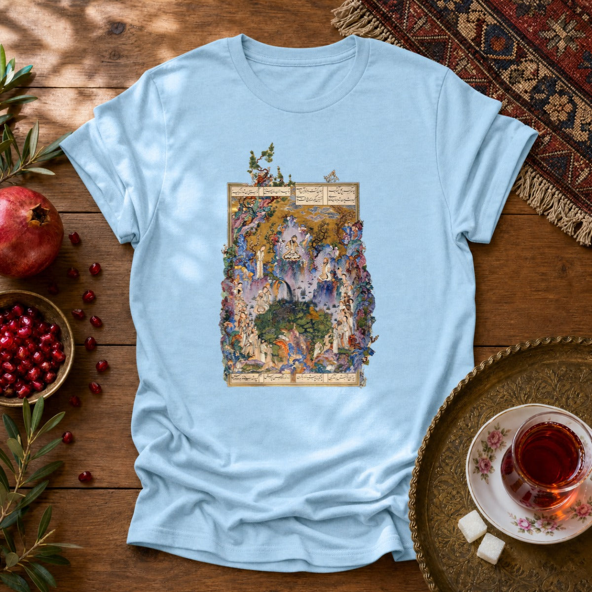 Court of Keyumars - Shahnameh Unisex T-Shirt - Light Blue