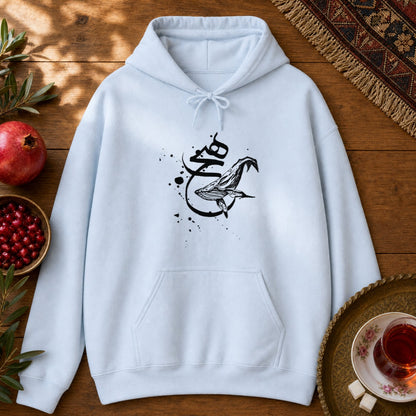 Heech Whale Hoodie - Light Blue
