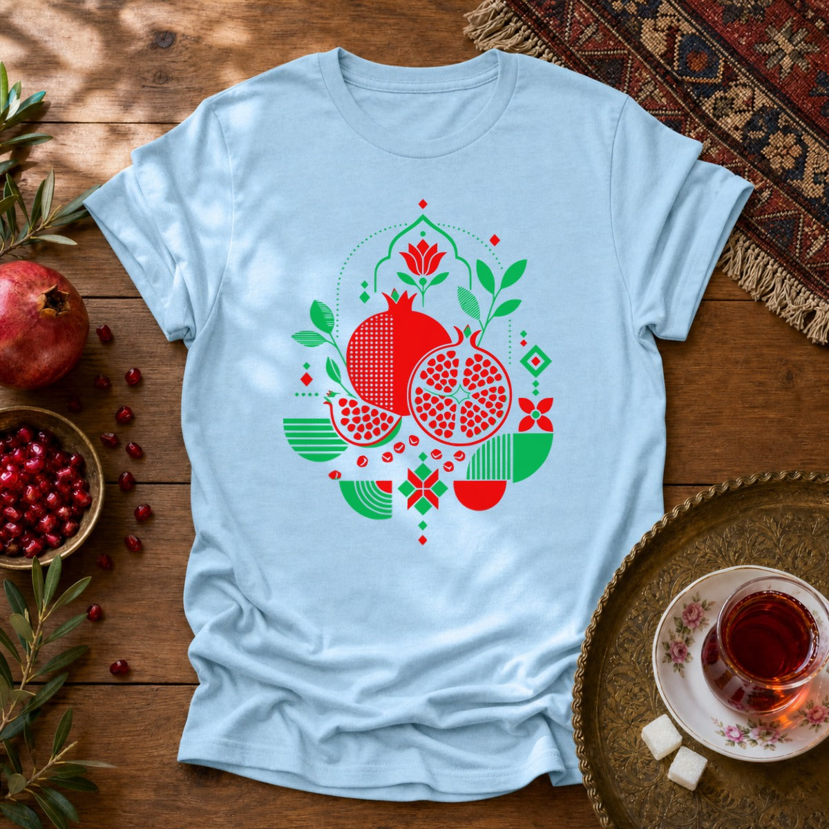 Pomegranate Unisex T-Shirt - Light Blue