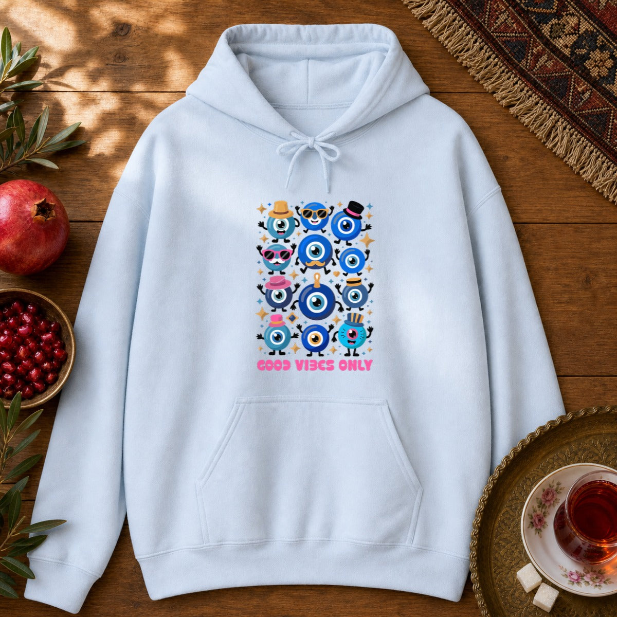Good Vibes Only Hoodie - Light Blue