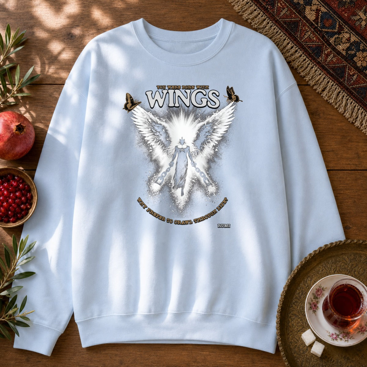 Rumi Wings Sweatshirt - Light Blue