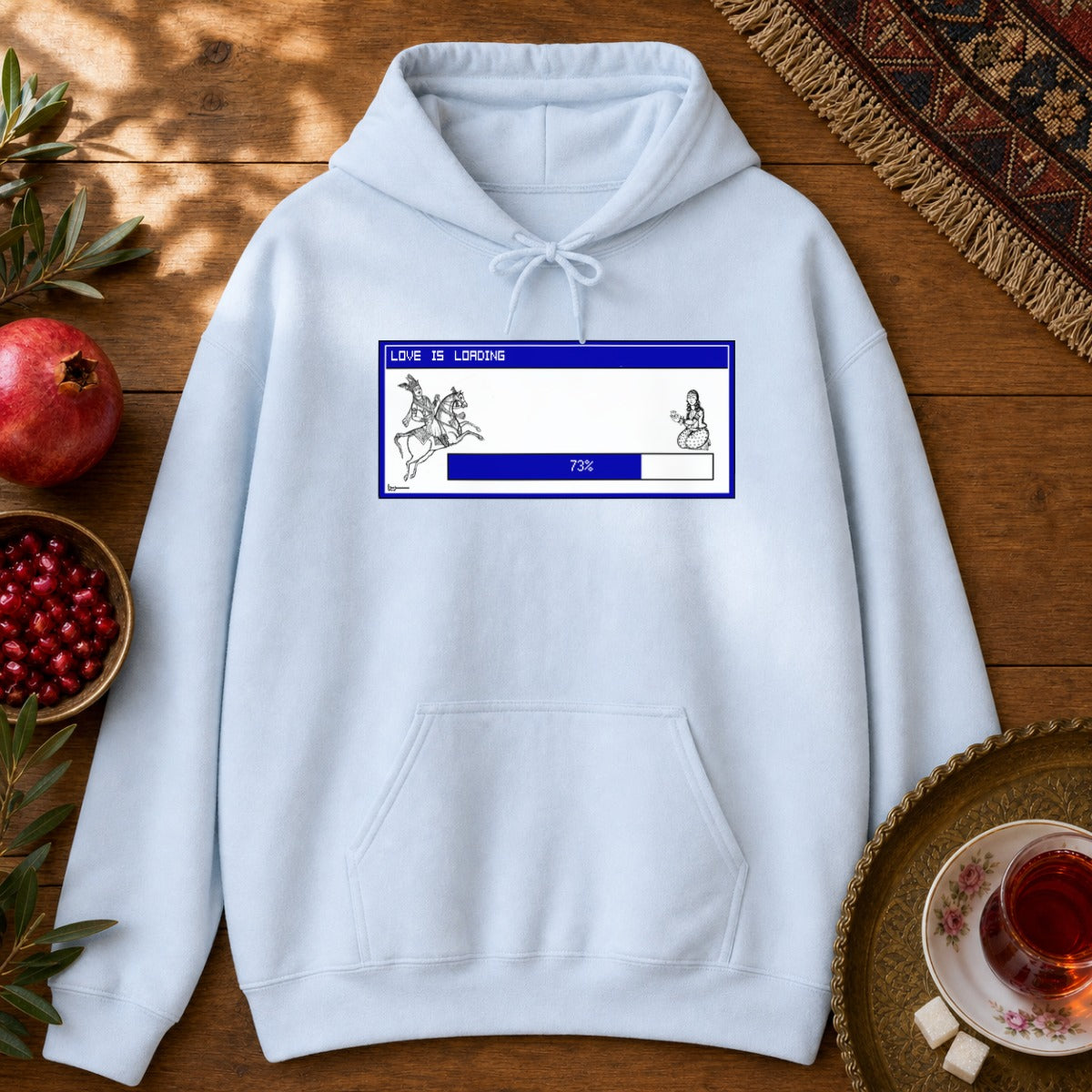 Love is Loading Hoodie - Light Blue