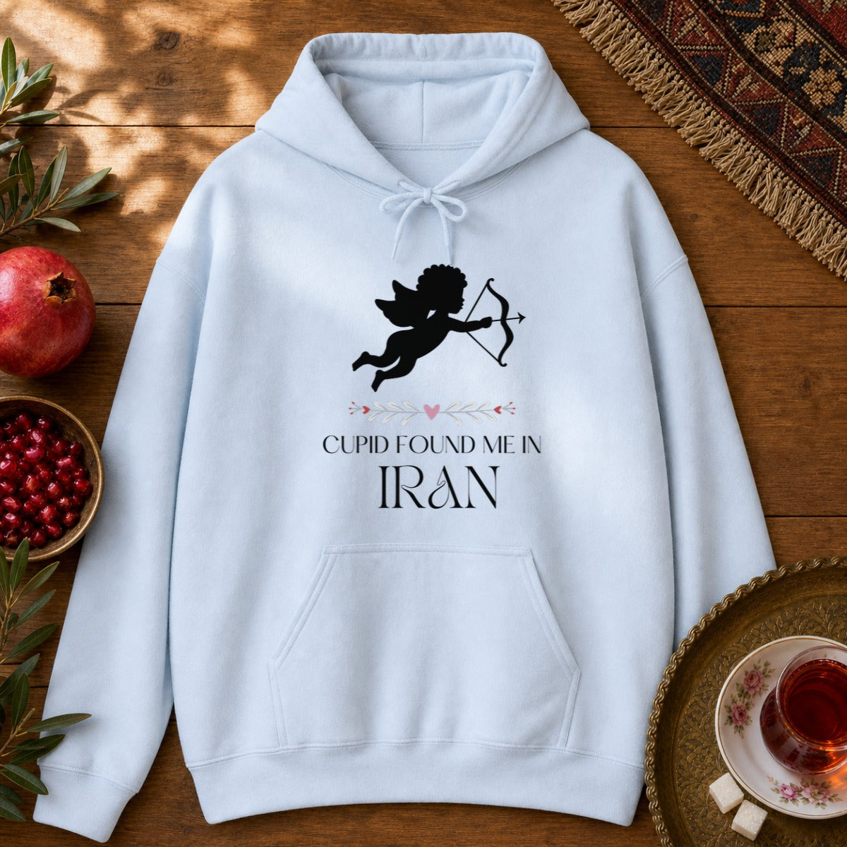 Cupid Found me in Iran Hoodie - Light Blue