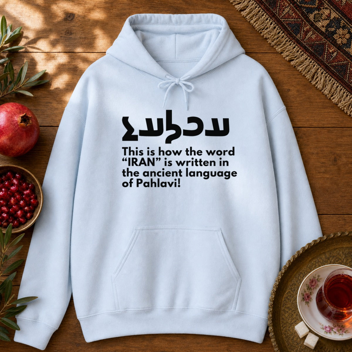 Write Iran Ancient Way Hoodie - Light Blue