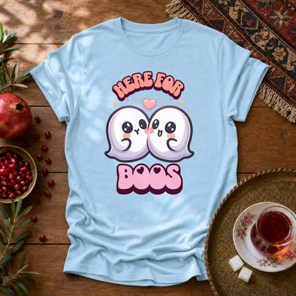 Here for Boos Unisex T-Shirt - Light Blue